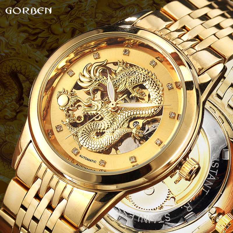 Men's Luxury Dragon Skeletal Mechanical Watch