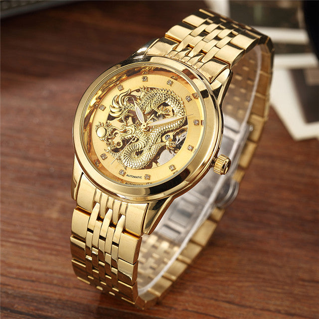 Men's Luxury Dragon Skeletal Mechanical Watch