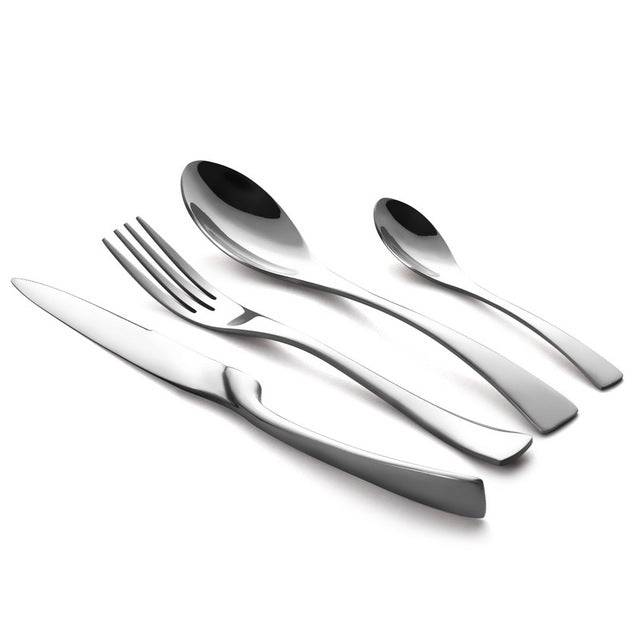 24 Piece: Stainless Steel Western Tableware Set