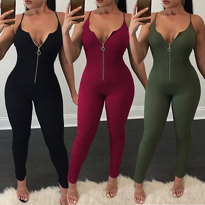 hirigin New Rompers Womens Jumpsuit   Off Shoulder Sleeveless Autumn Elegant Bodycon Bodysuit Bandage Jumpsuits