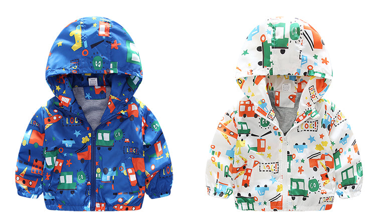 New Summer & autumn children jackets casual hooded kids outerwear/coats 1-7T blue and whith style jackets for boys CQ03