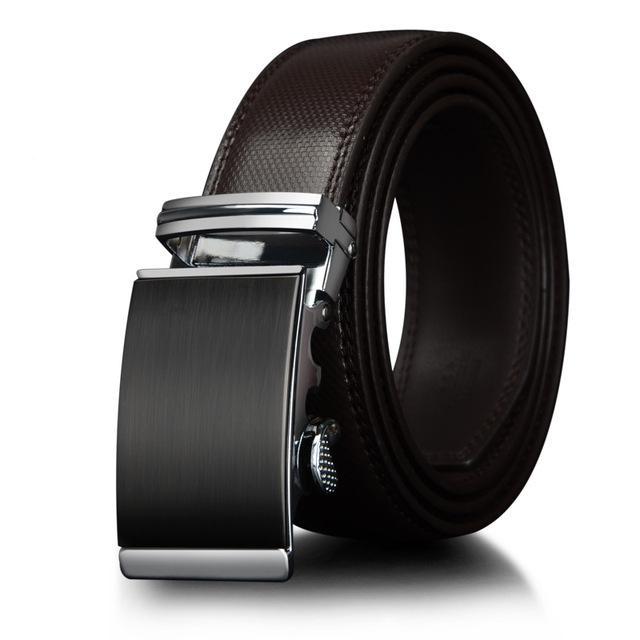 Men's Luxury Metal Automatic Ratchet Leather Belt