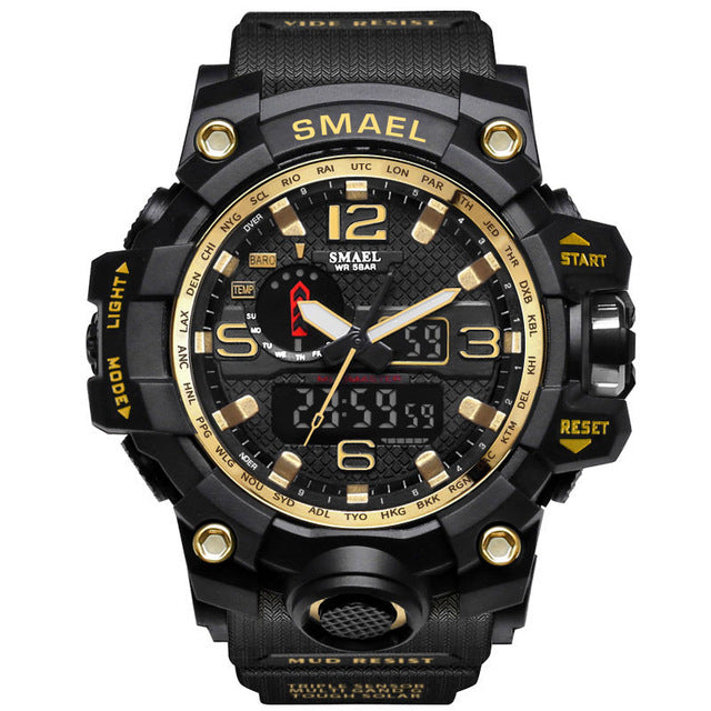 Men Military Watch 50m Waterproof Wristwatch LED Quartz Clock Sport Watch Male relogios masculino 1545 Sport S Shock Watch Men