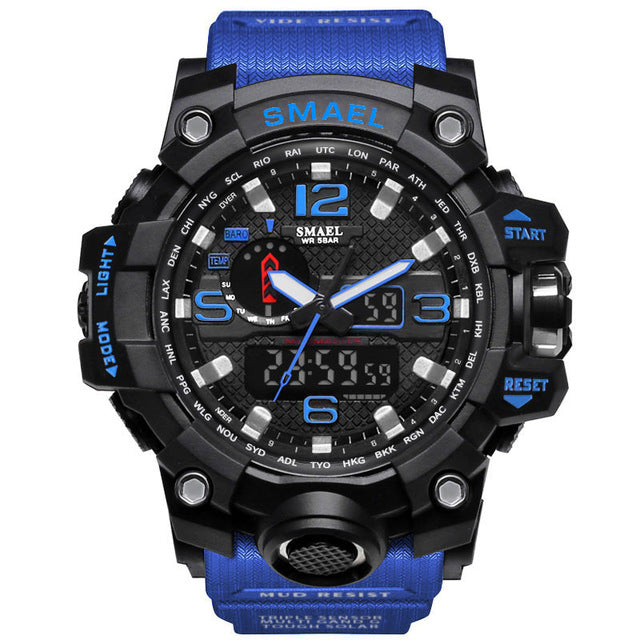 Men Military Watch 50m Waterproof Wristwatch LED Quartz Clock Sport Watch Male relogios masculino 1545 Sport S Shock Watch Men
