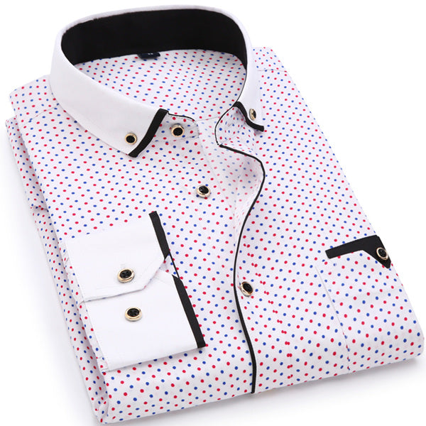 Men's Fabric Soft Slim Fit Long Sleeve Dress Shirt