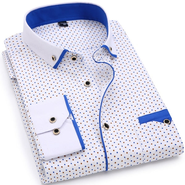 Men's Fabric Soft Slim Fit Long Sleeve Dress Shirt