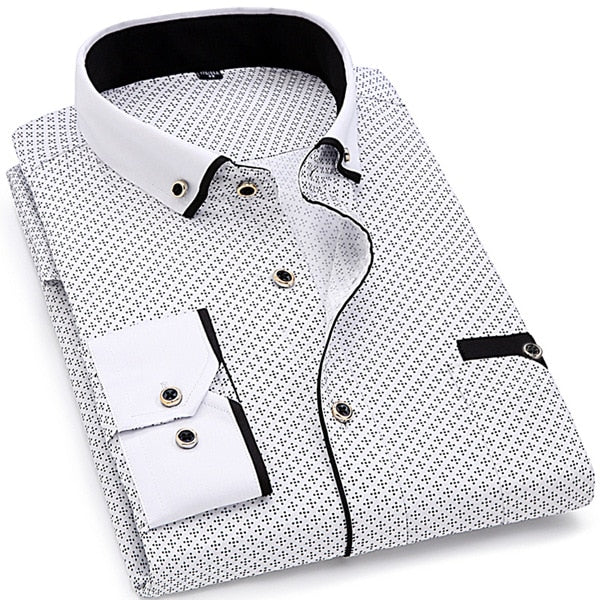 Men's Fabric Soft Slim Fit Long Sleeve Dress Shirt