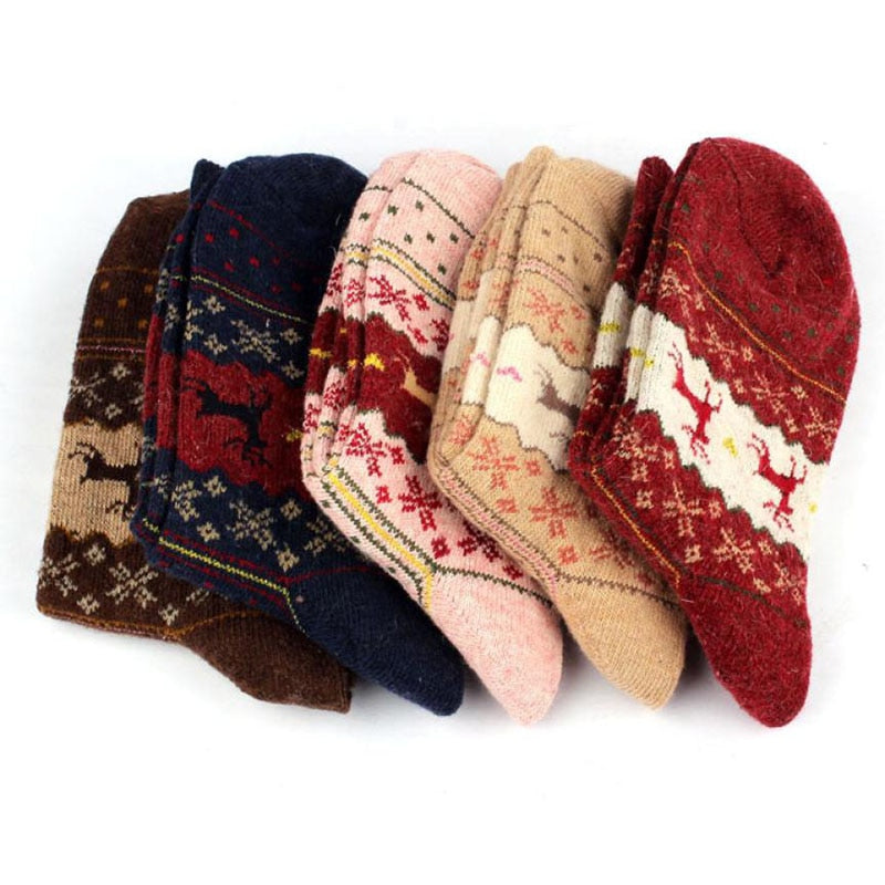 Women's Wool Knit Holiday Fashion Socks