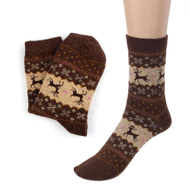 Women's Wool Knit Holiday Fashion Socks