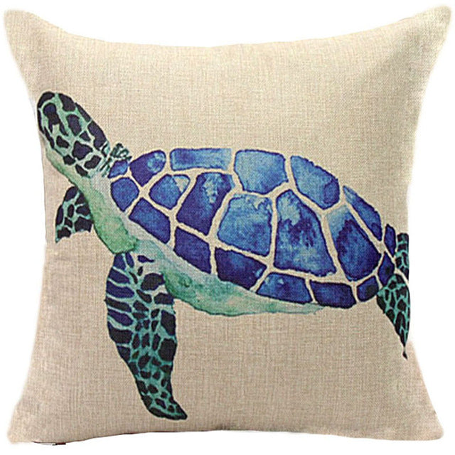 Ocean beach cushion cover Decorative turtle whale Cushion Covers Sofa Throw Pillow Car Chair Home Decor Pillow Case almofadas