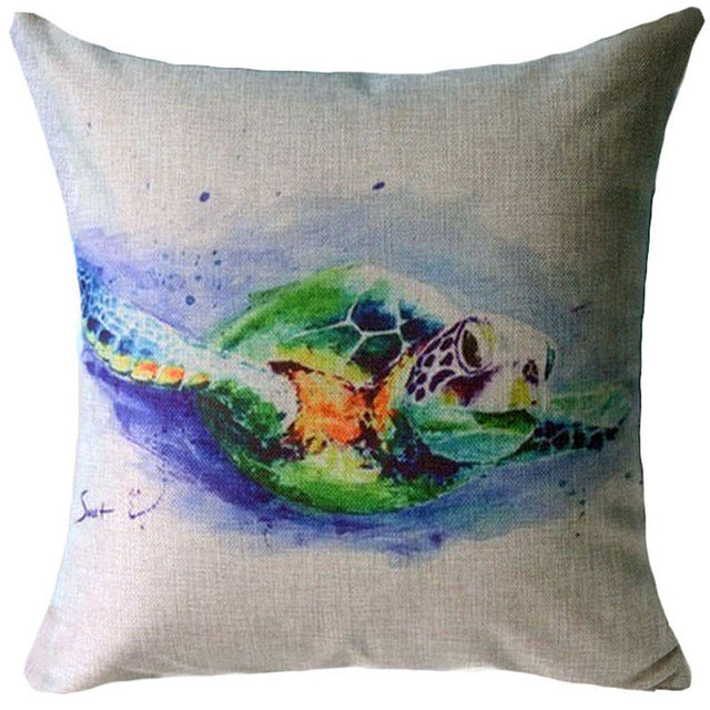 Ocean beach cushion cover Decorative turtle whale Cushion Covers Sofa Throw Pillow Car Chair Home Decor Pillow Case almofadas