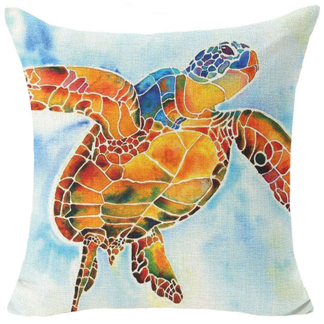 Ocean beach cushion cover Decorative turtle whale Cushion Covers Sofa Throw Pillow Car Chair Home Decor Pillow Case almofadas