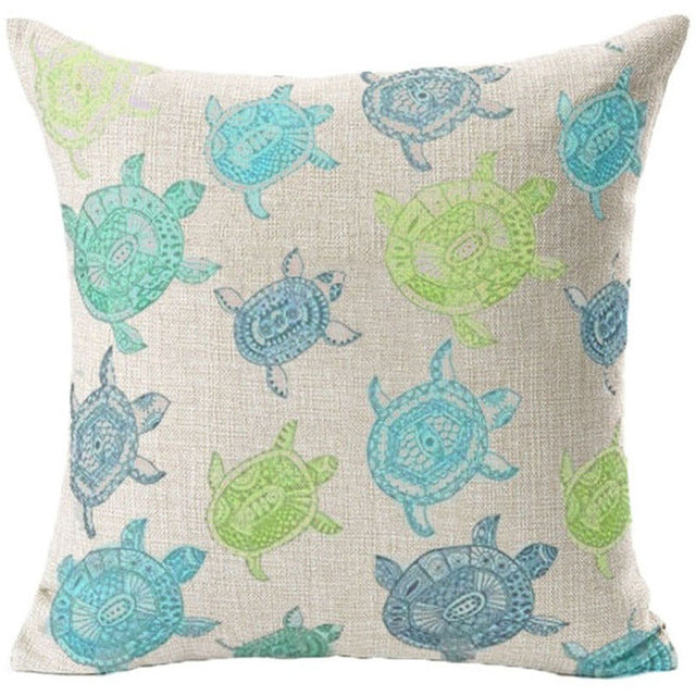 Ocean beach cushion cover Decorative turtle whale Cushion Covers Sofa Throw Pillow Car Chair Home Decor Pillow Case almofadas