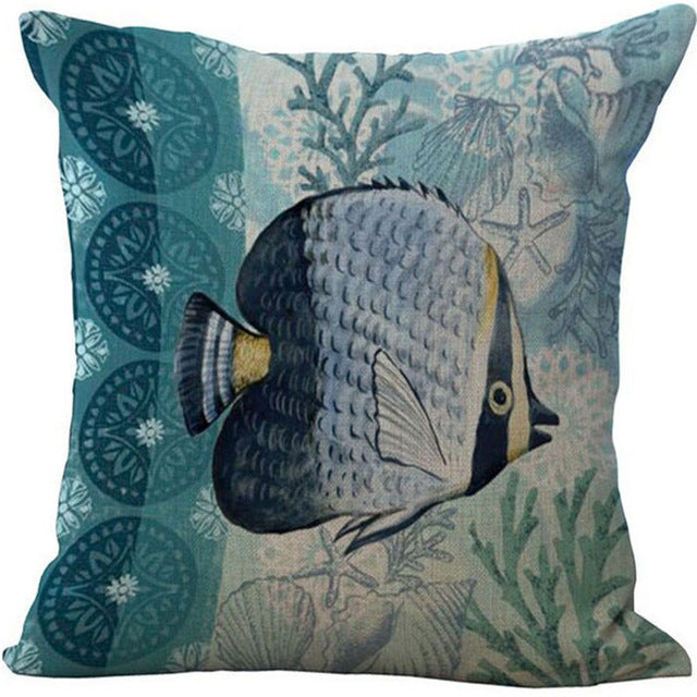 Ocean beach cushion cover Decorative turtle whale Cushion Covers Sofa Throw Pillow Car Chair Home Decor Pillow Case almofadas