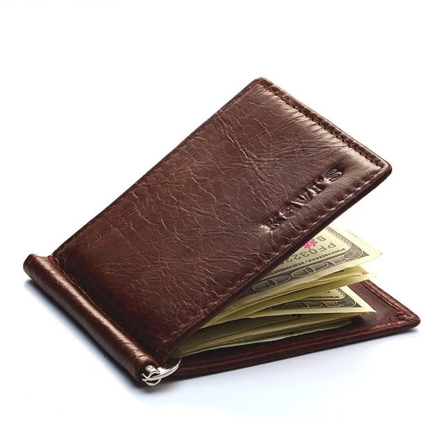 Men&#39;s Genuine Leather Slim Bifold Wallet