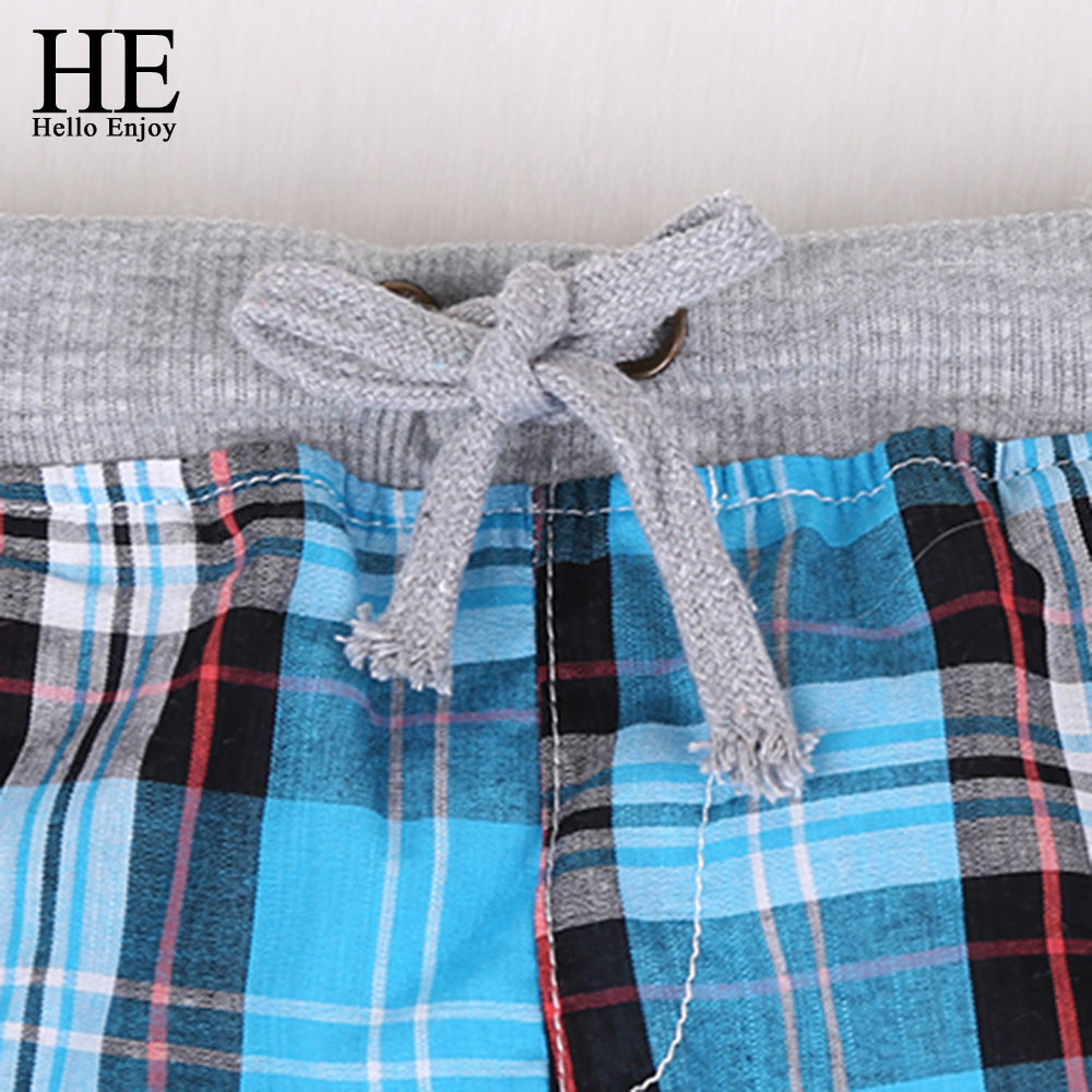 HE Hello Enjoy boys shorts fashion plaid baby boys shorts summer children chothing kids pants trousers boys pants shorts