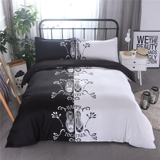 Mr & Mrs Black and White Duvet Cover Set