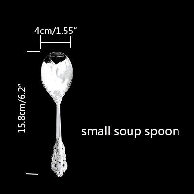 Luxury Western Silver Dinnerware Set Silverware Cutlery Dinnerspoon Steak Knife Fork Coffeespoon Kitchen Tableware Tools