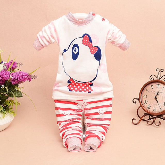 New Children spring clothing boys girls autumn clothes sets Bear captain children T-shirt+trousers baby wear