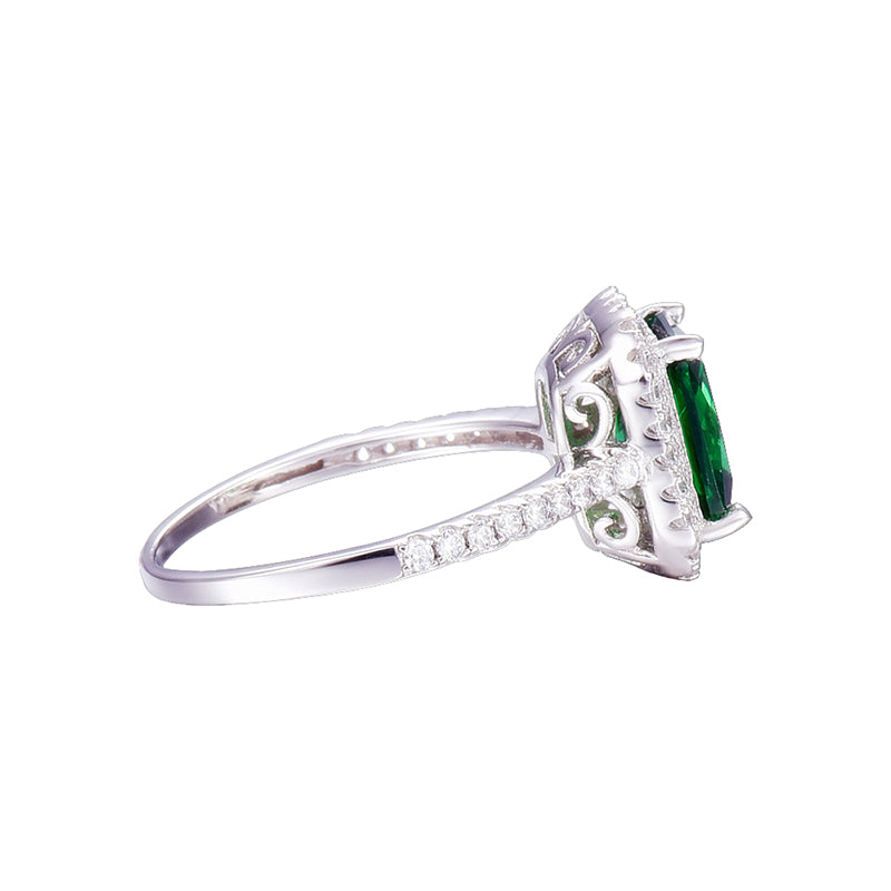 JQUEEN 3.6ct Nano Emerald Solid 925 Sterling Silver Rings For Women Brincos Engagement Wedding Ring Square Cut Amazing With box