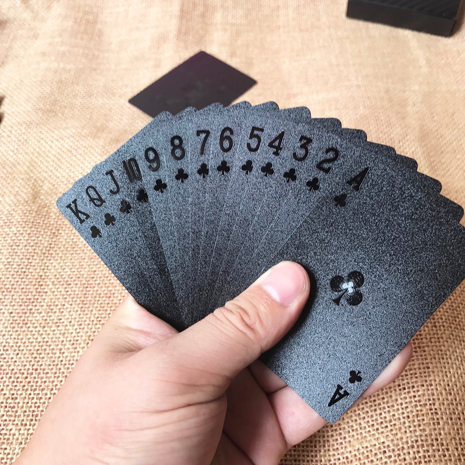 Golden Poker Waterproof Black Plastic Playing Cards Collection Black Diamond Poker Cards Creative Gift Standard Playing Cards