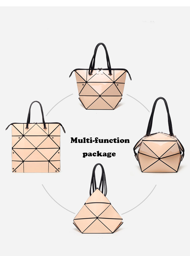 New Fashion Folded Women Handbags PU Leather Bag Famous Designer Geometric Shoulder Bag Women Diamond Tote Bags