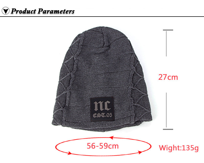 Baggy Camping Wool Knit Winter Beanie
