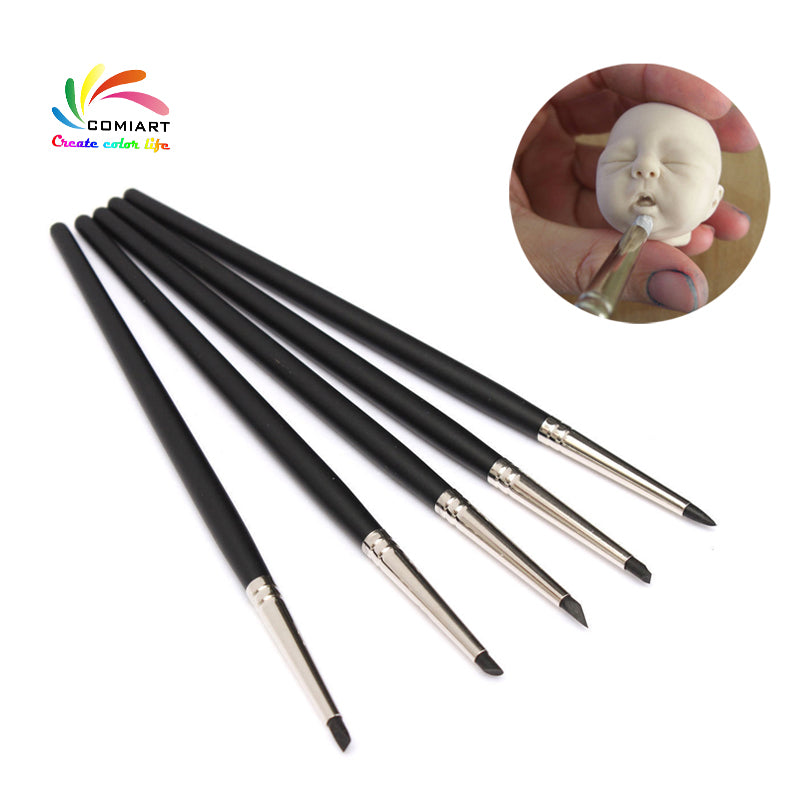 5Pcs Polymer Clay Tools Carving Craft Brush Pottery Tools