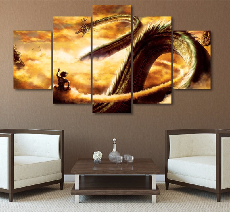 5 Piece Wall Art Canvas Dragon Ball