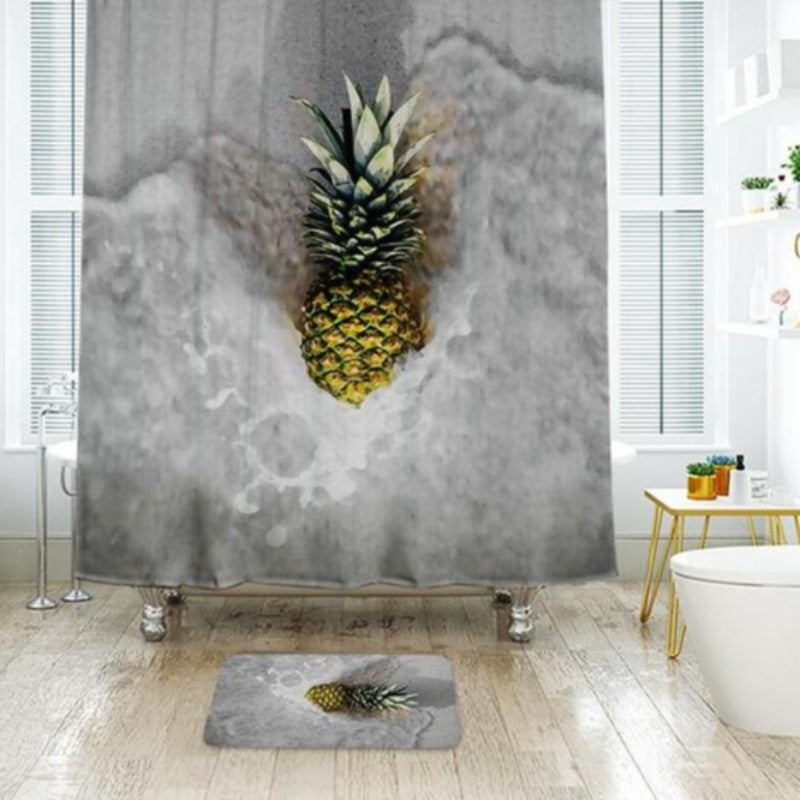 IBANO Pineapple 3D Shower Curtain Waterproof Polyester Fabric Bath Curtain For The Bathroom Decoration