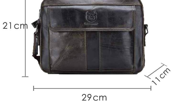 BULLCAPTAIN Genuine Leather Men Bag Casual Business Man Shoulder Crossbody bags Cowhide Large Capacity Travel  Messenger Bags