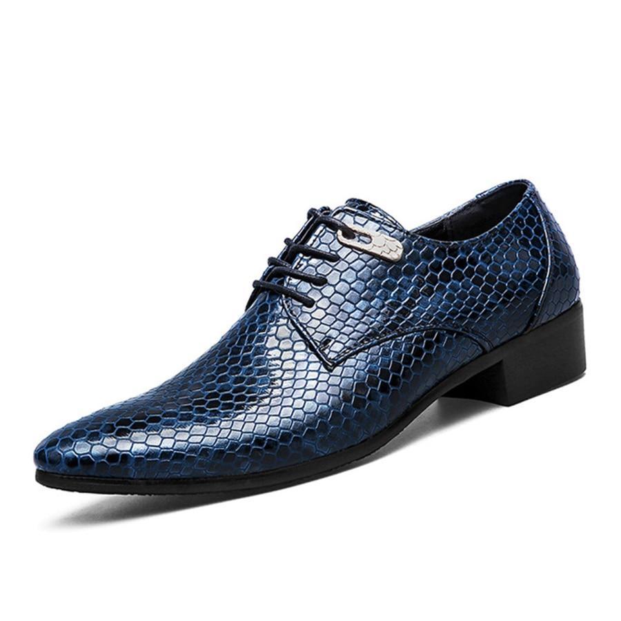 Snake Leather Men Oxford Shoes