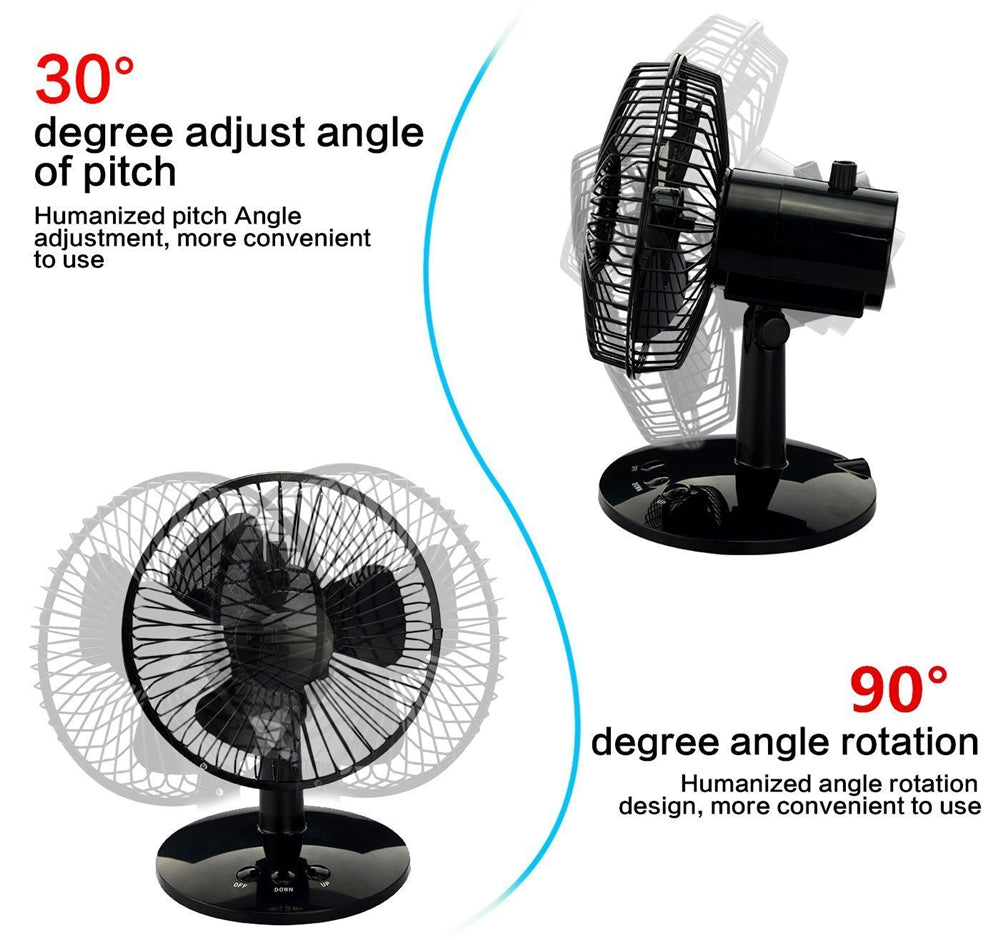 Rotatable Metal Oscillating Table Fan Personal Desk Mini Fan Computer Laptop Cooler Cooling USB Fan for Office Home Dorm