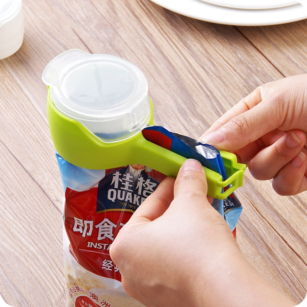 Kitchen Food Bag Sealer Clamp with Pour Lid