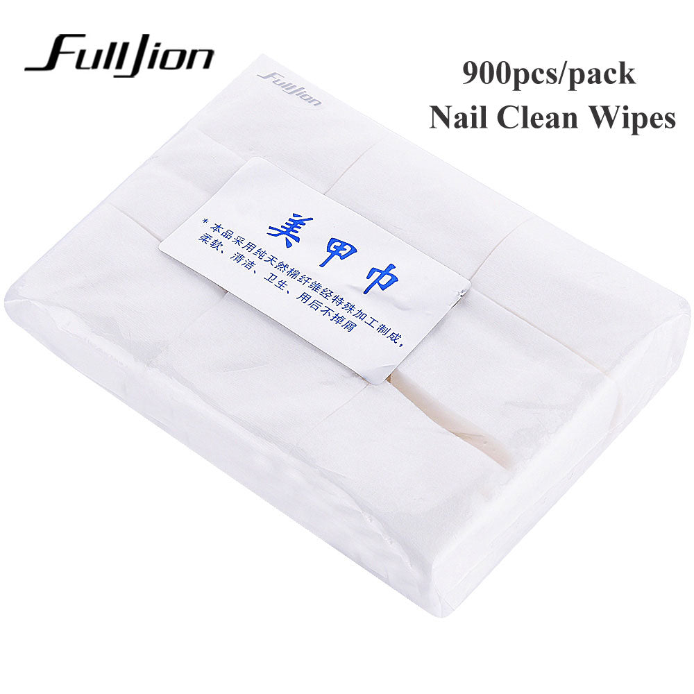 Fulljion nail set 10pcs Nail Cap Clips UV Gel Polish Remover Wrap with 900pcs/set Nail Clean Wipe Cotton Pads nail Accessories