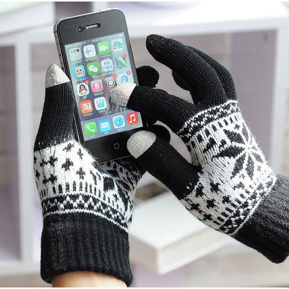 Winter wool knitted Touch Gloves Gloves