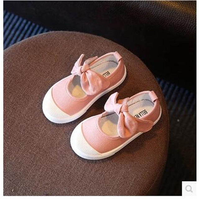 Spring  and  Autumn  new canvas bow children 's shoes girls princess shoes