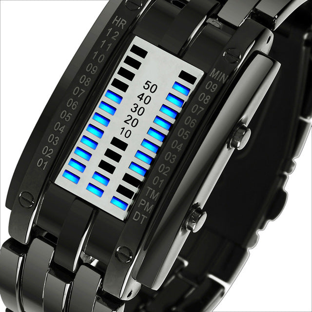 Men's Luxury Futuristic Digital LED Display Sports Wrist Watch