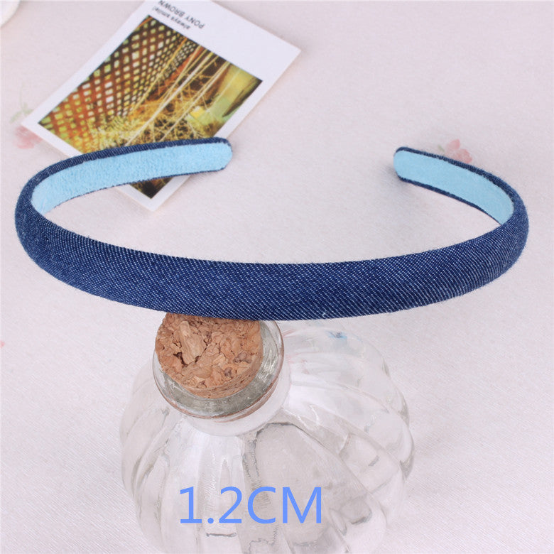 Jeans Hairbands Handmade Blue Denim Leisure Headbands Women Girls Barrette Hair Accessories