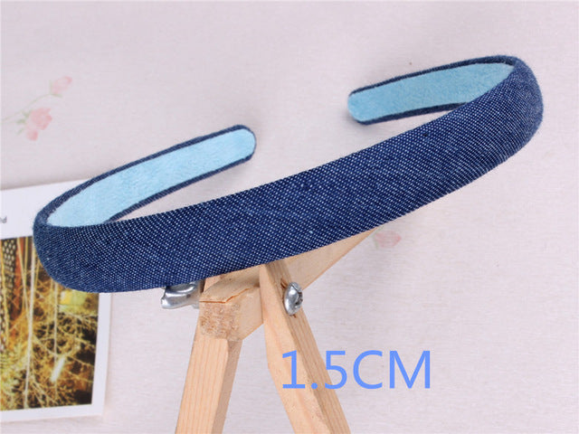 Jeans Hairbands Handmade Blue Denim Leisure Headbands Women Girls Barrette Hair Accessories