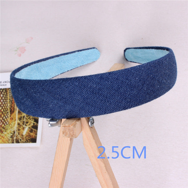 Jeans Hairbands Handmade Blue Denim Leisure Headbands Women Girls Barrette Hair Accessories