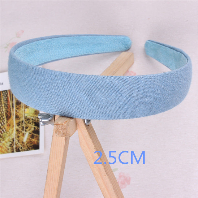 Jeans Hairbands Handmade Blue Denim Leisure Headbands Women Girls Barrette Hair Accessories