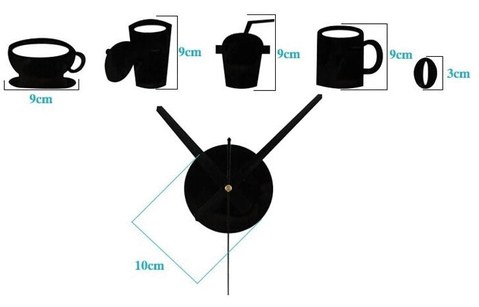 Modern Home Coffee Themed Wall Clock