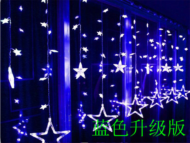 LAIMAIK 2M Christmas Holiday Lighting LED Fairy Star Curtain String Garland Decoration Romantic Party Wedding Light AC110V/220V