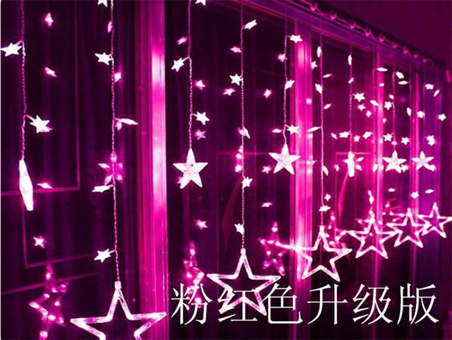 LAIMAIK 2M Christmas Holiday Lighting LED Fairy Star Curtain String Garland Decoration Romantic Party Wedding Light AC110V/220V