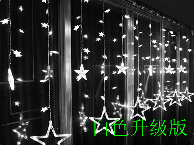 LAIMAIK 2M Christmas Holiday Lighting LED Fairy Star Curtain String Garland Decoration Romantic Party Wedding Light AC110V/220V