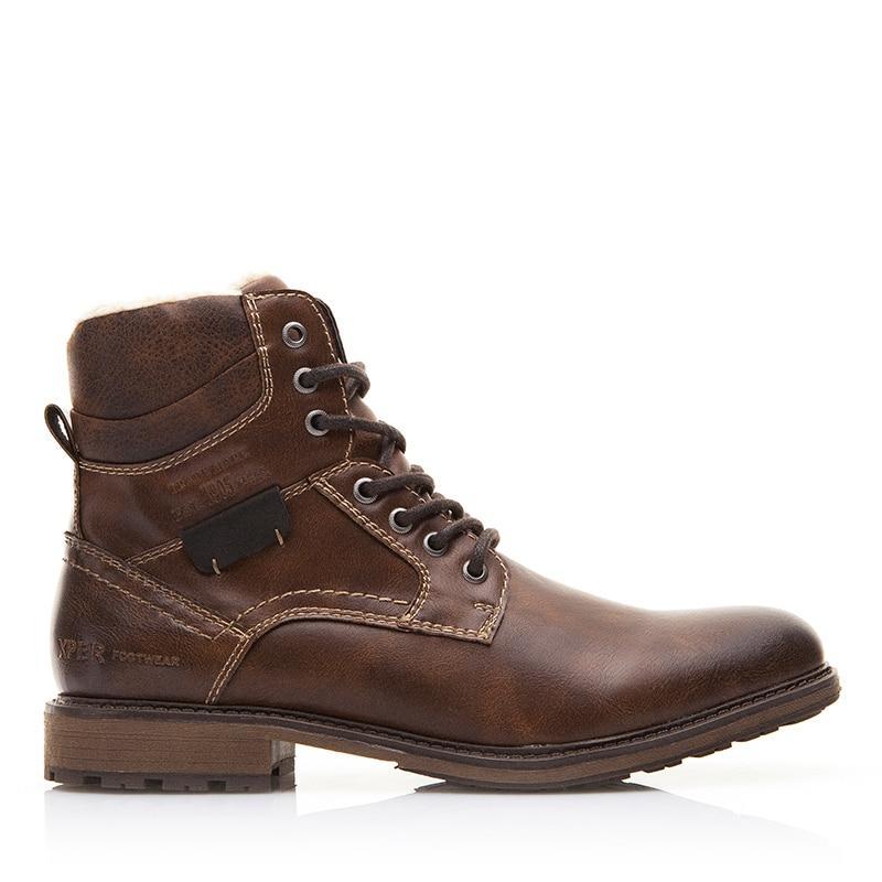 Men's High-Cut Leather Touch Lace-Up Boots