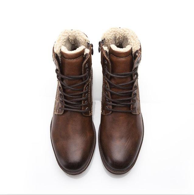 Men's High-Cut Leather Touch Lace-Up Boots