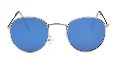 Women's Retro Round Designer Alloy Mirrored Lens Sunglasses