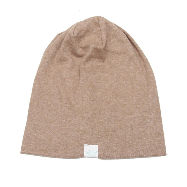 Spring Uni  Hat Babywear Boy Girl Solid Cotton Skullies Smooth Warm Children Hat Cap Beanies Sombrero For Kids De12